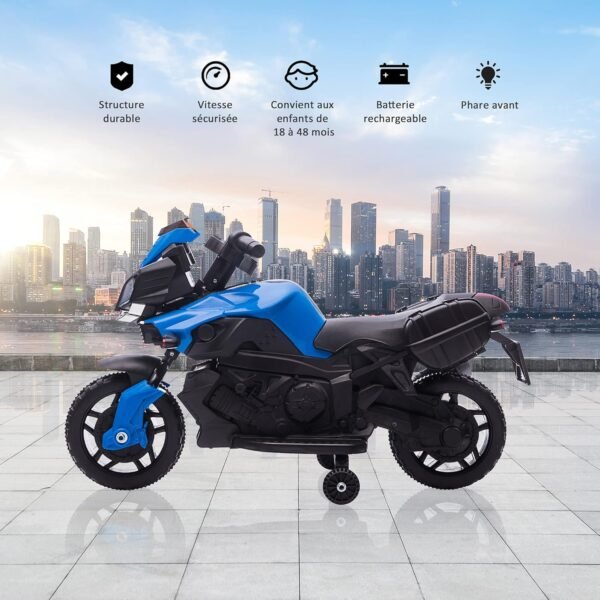 Homcom Moto Electrique pour Enfant Metal Noir 4