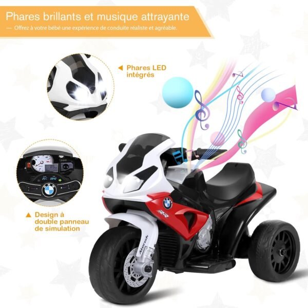 Moto Electrique 3 Roues Enfant Rouge 3