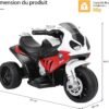Moto Electrique 3 Roues Enfant Rouge 5