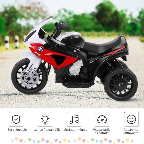Moto Electrique 3 Roues Enfant Rouge 6