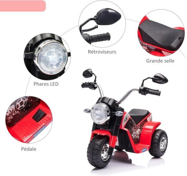 Moto Electrique 3 Roues Enfant Rouge Smoby 4