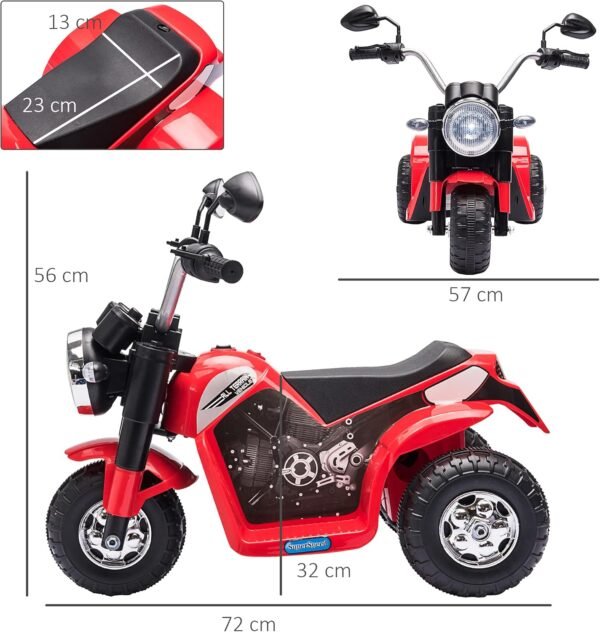 Moto Electrique 3 Roues Enfant Rouge Smoby 5