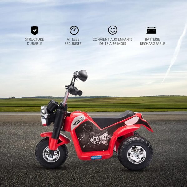 Moto Electrique 3 Roues Enfant Rouge Smoby 7