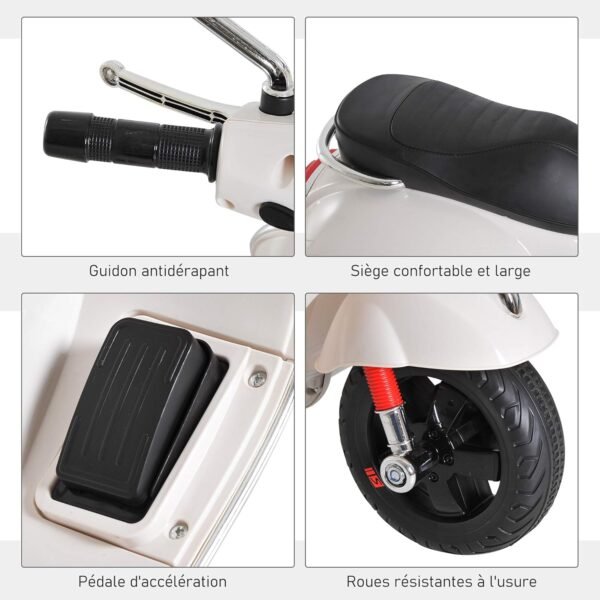 Moto Electrique Blanc Enfant en Plastique 7