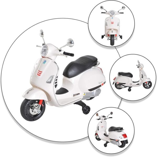 Moto Electrique Blanc Enfant en Plastique 8