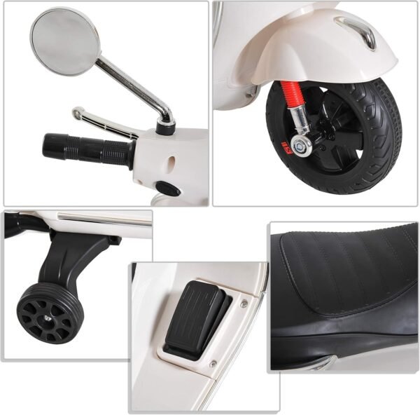 Moto Electrique Blanc Enfant en Plastique 9