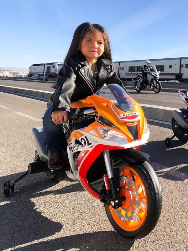 Moto Electrique Enfant 12v Orange 7