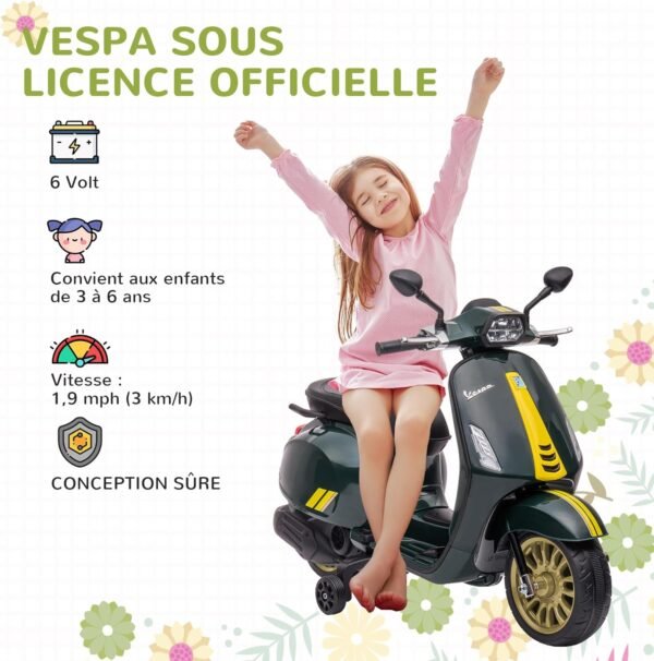 Moto Electrique Enfant 6 Volt Verte 3