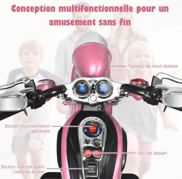Moto Electrique Enfant Rose 3