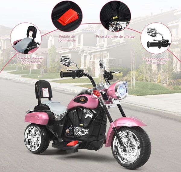 Moto Electrique Enfant Rose 4