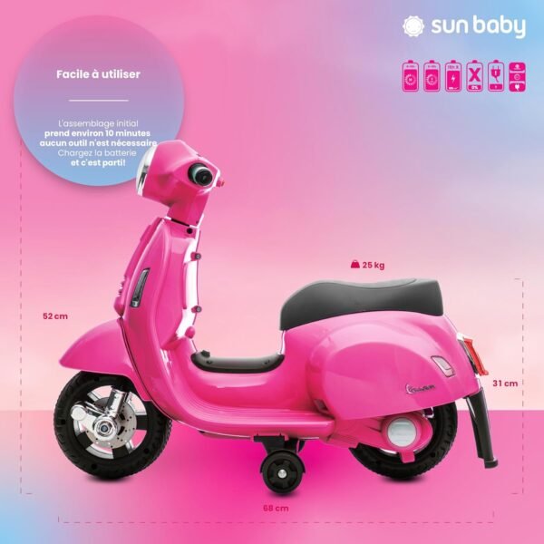 Moto Rose Electrique Enfants 3 Ans 3